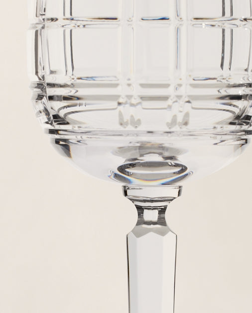Hudson Plaid White Wine Glass, Clear, Ralph Lauren Home (2)