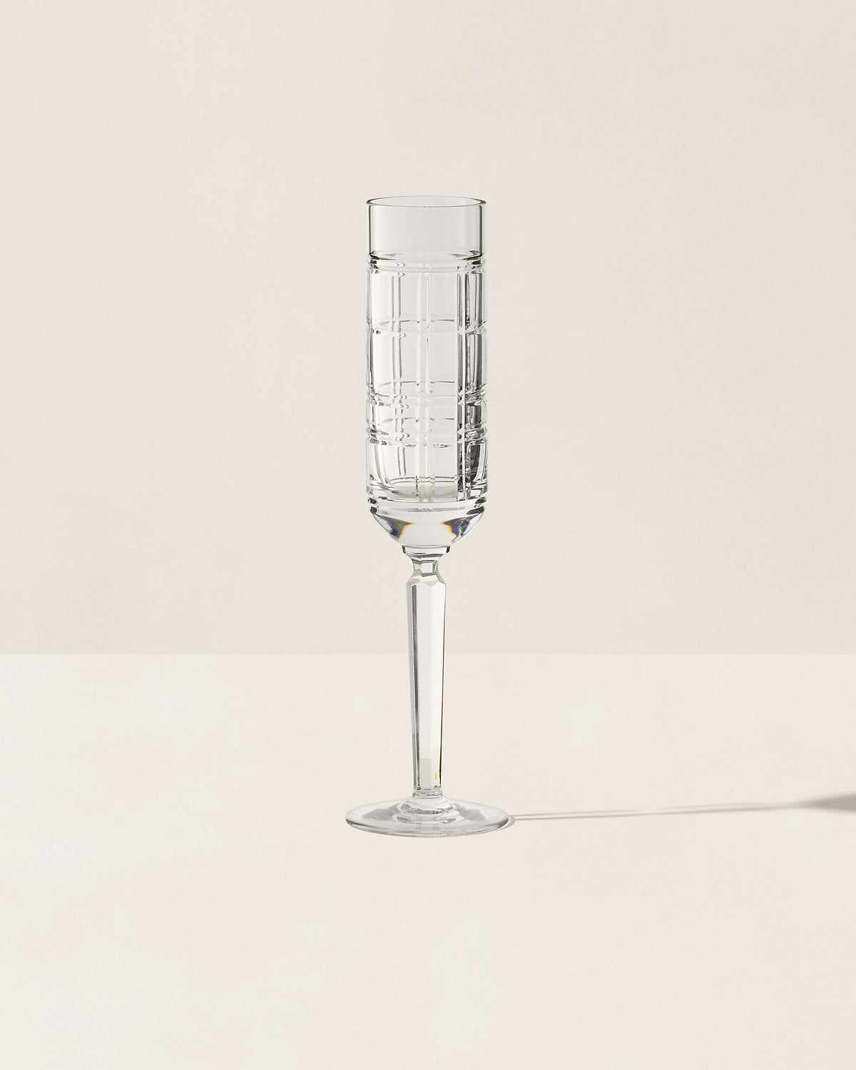 Hudson Plaid Champagne Flute, Clear, Ralph Lauren Home