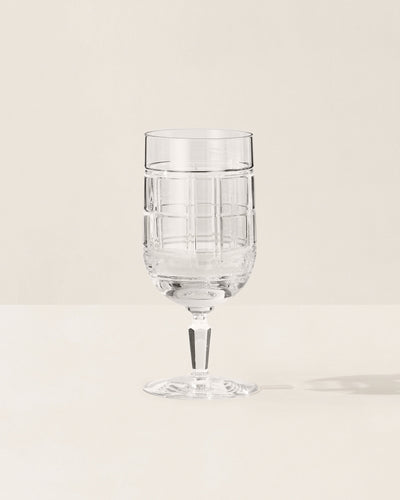 Hudson Plaid Beverage Glass, Clear, Ralph Lauren Home