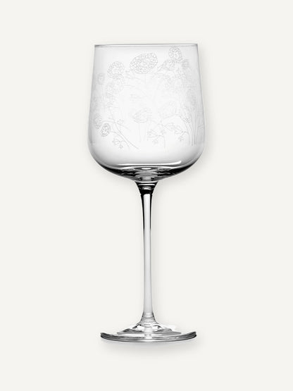 Midnight Flowers Red Wine Glass, Anemone Vaniglia