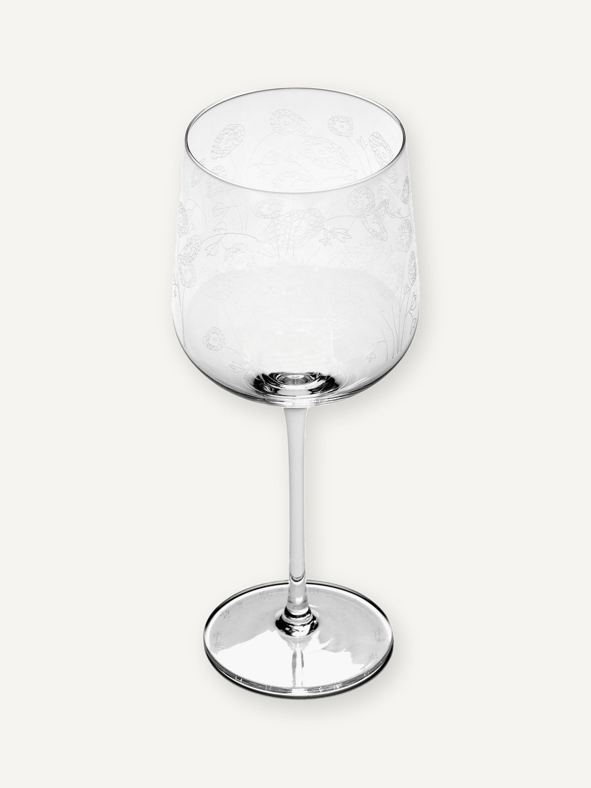 Midnight Flowers Red Wine Glass, Anemone Vaniglia