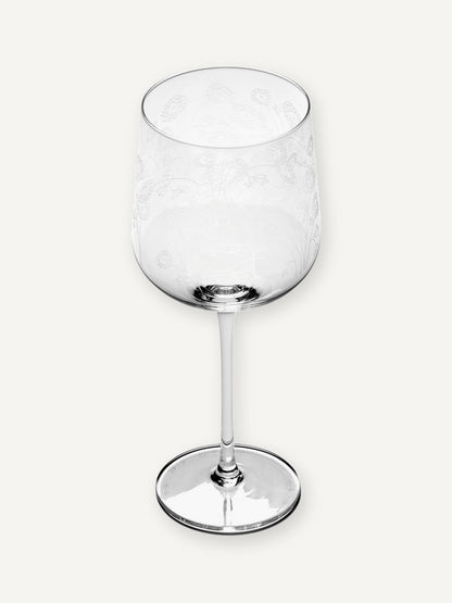Midnight Flowers Red Wine Glass, Anemone Vaniglia