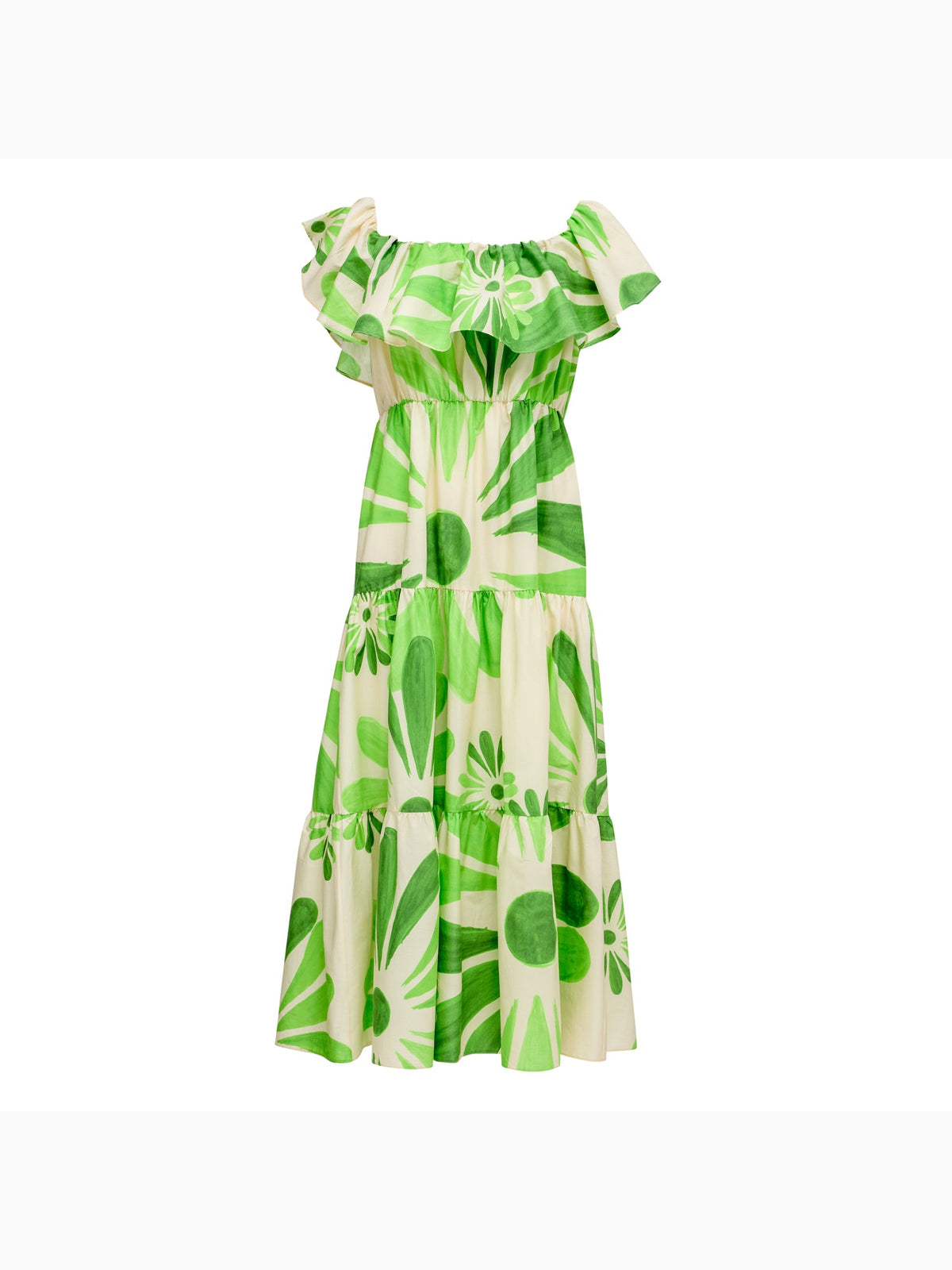 Flora Off-Shoulder Ruffled Midi Dress, Themis Z